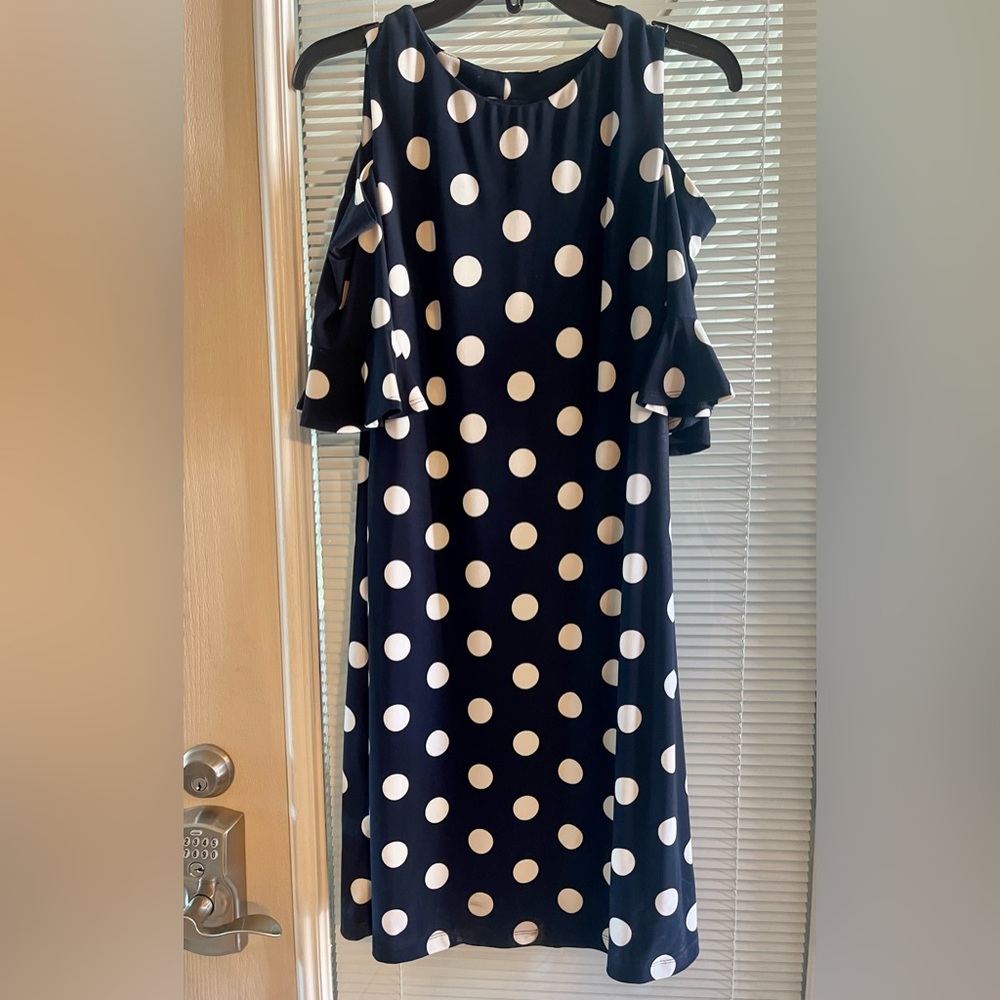 Navy polka dot dress